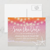 Het Zonnevaste Beach van de Lichten van het koord  Aankondigingskaart (Voorkant / Achterkant)