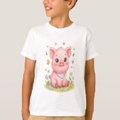 Het Zonnige Weide Avontuur van Biggetje T-shirt (Voorkant)