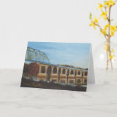 Het zonovergoten Wenskaart van de Brug Kaart (Gele Bloem)