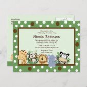 HET ZOO CREW OERWOUD BABY SHOWER BRIEFKAART (Voorkant / Achterkant)