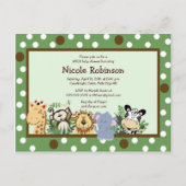 HET ZOO CREW OERWOUD BABY SHOWER BRIEFKAART (Voorkant)