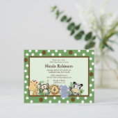 HET ZOO CREW OERWOUD BABY SHOWER BRIEFKAART (Staand voorkant)