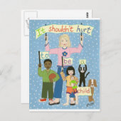 Het zou geen pijn moeten doen om een kind te zijn briefkaart (Voorkant / Achterkant)