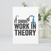Het zou moeten werken in Theorie Robotics Engineer Bedankkaart (Staand voorkant)