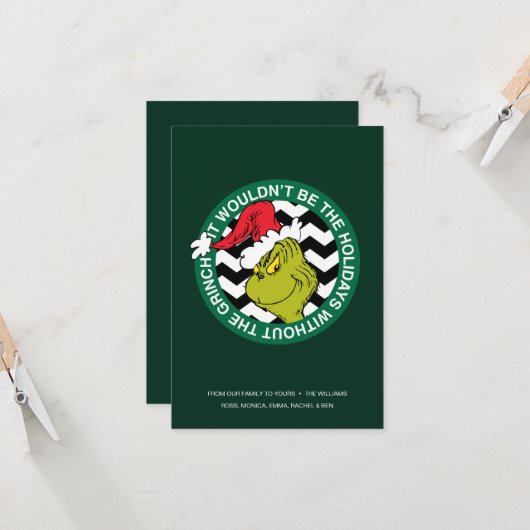 Het zou niet de feestdagen zijn zonder Grinch Kaart (Voorkant / Achterkant in situ)