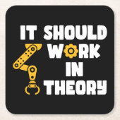 Het zou theoretisch moeten werken, grappig robotar kartonnen onderzetters (Voorkant)