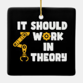 Het zou theoretisch moeten werken, grappig robotar keramisch ornament (Achterkant)