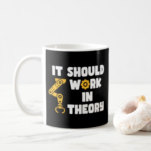 Het zou theoretisch moeten werken, grappig robotar koffiemok (Met donut)