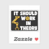 Het zou theoretisch moeten werken, grappig robotar sticker (Vel)