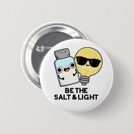 Het zout- en lichtgrappige bijbeltje ronde button 5,7 cm (Voorkant /achterkant)