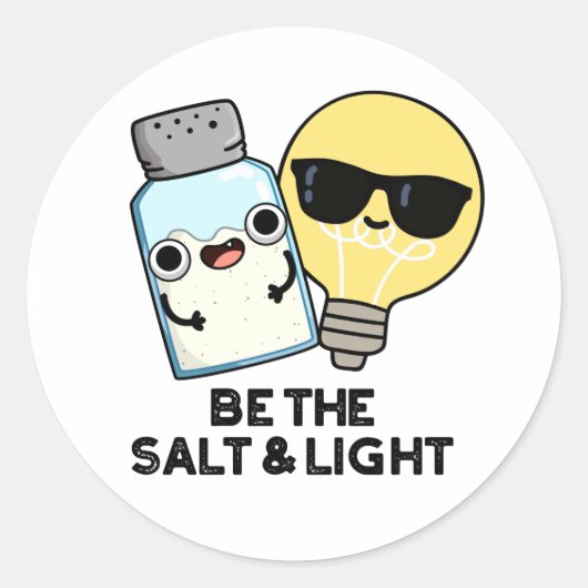 Het zout- en lichtgrappige bijbeltje ronde sticker (Voorkant)