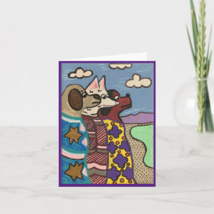 Het zoutmeer, honden, fijne kunst kaart