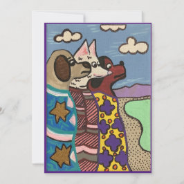 Het zoutmeer, honden, kunst kaart