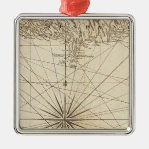 Het zuidelijke deel van St. Domingo of Hispaniola Metalen Ornament