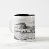 Het zuidoosten van het kasteel van Edinburgh Tweekleurige Koffiemok (Voorkant links)