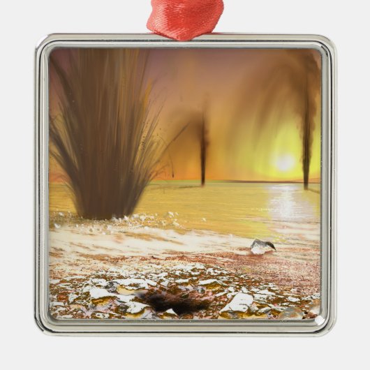 Het Zuidpoolijs van Martian Metalen Ornament (Voorkant)