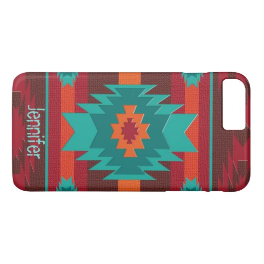 Het zuidwestelijke geometrische patroon. Case-Mate iPhone case (Achterkant (Horizontaal))
