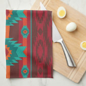 Het zuidwestelijke geometrische patroon. theedoek (Quarter Fold)