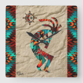 Het zuidwesten van Kokopelli die de fluit-muur spe Vierkante Klok (Voorkant)