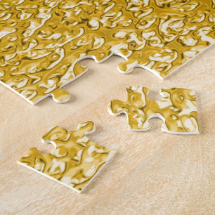 Het ZUIVERE GOUD ploetert Patroon + uw tekst/foto Legpuzzel