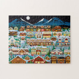 Het zusterdorp onder de moonpuzzel legpuzzel