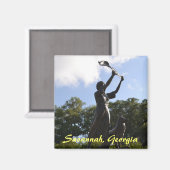 Het zwaaiende meisje, Savannah, Georgia Magneet (Voorkant / Achterkant)