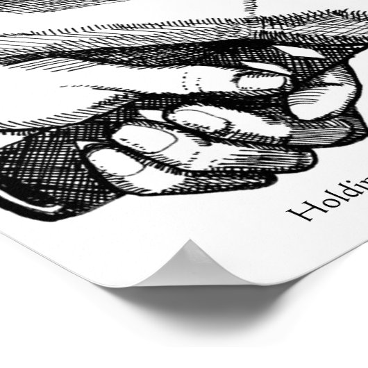 Het zwaard vasthouden poster (Hoek)