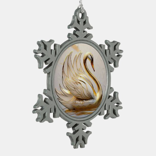 "Het Zwanenmeer" Tin Sneeuwvlok Ornament (Links)