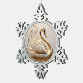 "Het Zwanenmeer" Tin Sneeuwvlok Ornament (Rechts)