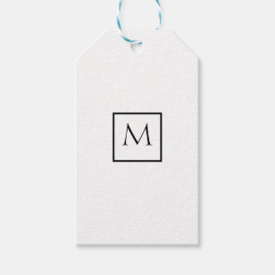 Het zwart-wit Minimalistische Monogram van de Cadeaulabel