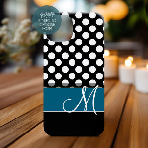 Het zwart-witte Blauwe Monogram van het Patroon Case-Mate iPhone 14 Pro Hoesje