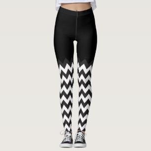 het zwart-witte Blokkerende patroon van de Chevron Leggings