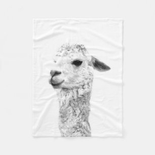 Het zwart-witte dierlijke portret van het fleece deken