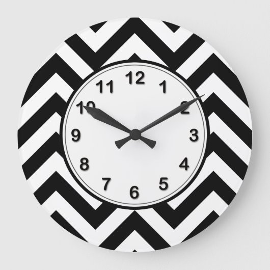 Het zwart-witte Grote Patroon van de Zigzag van de Klok (Voorkant)