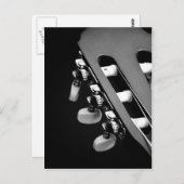 Het zwart-witte Hoofd van de Gitaar Briefkaart (Voorkant / Achterkant)