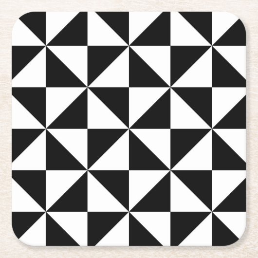 Het zwart-witte Patroon van de Driehoek Kartonnen Onderzetters (Voorkant)