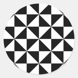 Het zwart-witte Patroon van de Driehoek Ronde Sticker