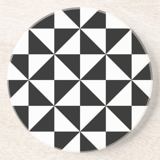 Het zwart-witte Patroon van de Driehoek Zandsteen Onderzetter (Voorkant)