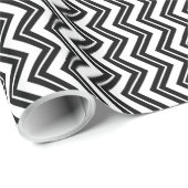 Het zwart-witte Patroon van de Zigzag van de Cadeaupapier (Rol Hoek)