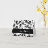 Het zwart-witte Patroon van Paisley Kaart (Gele Bloem)