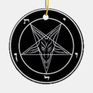 Het Zwart-witte Ronde Ornament van Baphomet