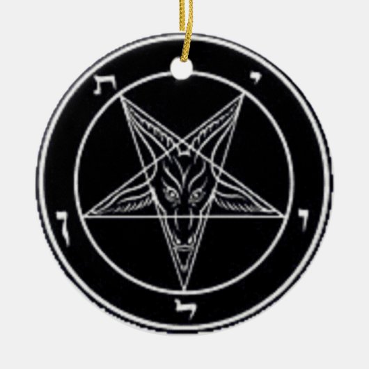 Het Zwart-witte Ronde Ornament van Baphomet (Voorkant)