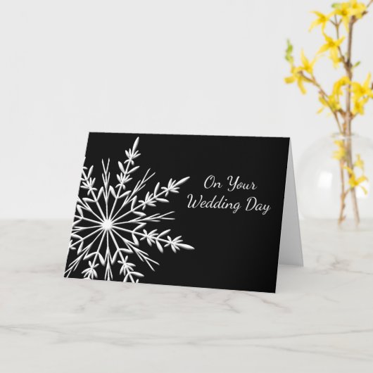 Het zwart-witte Sneeuwvlok Gemengde Huwelijk van Kaart (Gele Bloem)