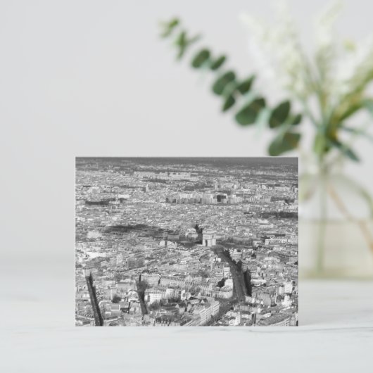Het zwart-witte uitzicht van Parijs Briefkaart (Staand voorkant)