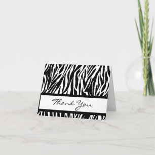 Het zwart-witte Zebra dankt u kaardt Bedankkaart