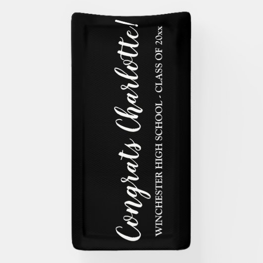 Het zwarte afstuderen van de de naamtekst van het spandoek (Verticaal)