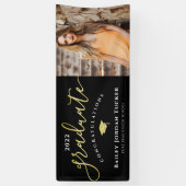 Het Zwarte Afstuderen van de Foto van het Manuscri Spandoek (Verticaal)