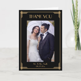 Het zwarte Art deco dankt u de Wenskaarten van het Bedankkaart