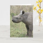 Het zwarte Baby van de Rinoceros Kaart (Gele Bloem)