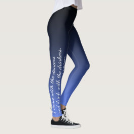 Het zwarte & Blauwe Citaat van Walt Whitman van Leggings